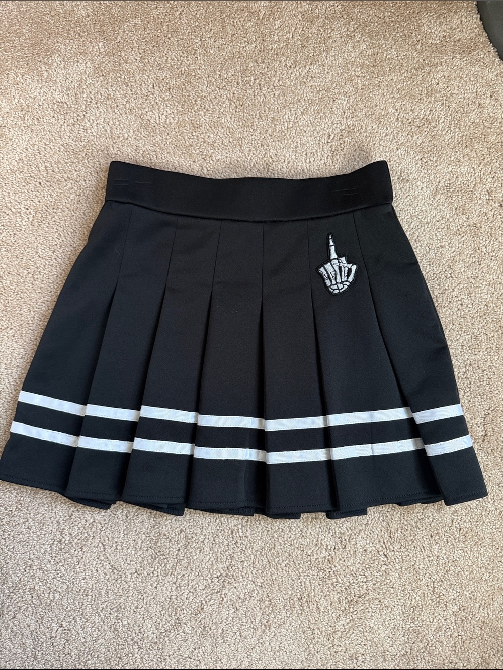 Spencer’s Black Pleated Mini Cheer Skater Skirt Size Medium